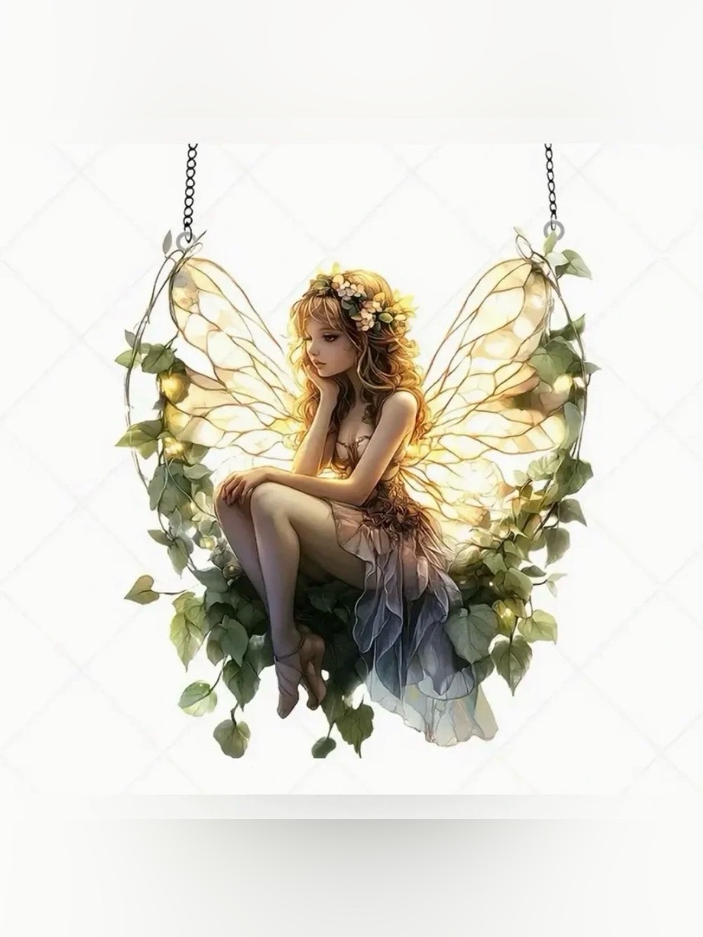 Fairy Butterfly Light Catcher 2D Flat Acrylic Window Hanging New